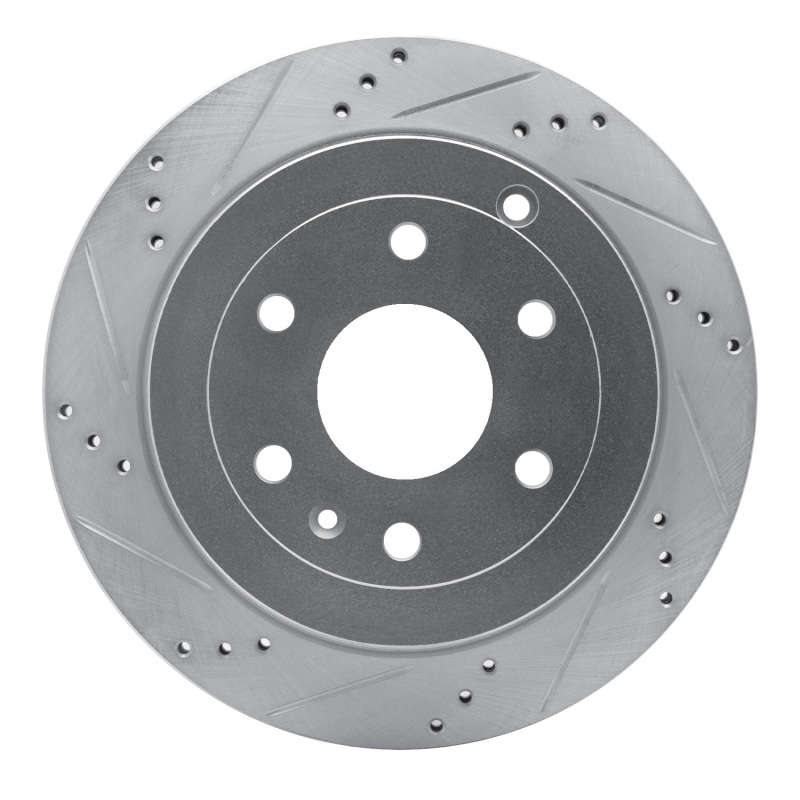 Buick Enclave Brake Rotor (1) - Rear Left - R1 Concepts - Drilled & Slotted - Silver - `07-`17